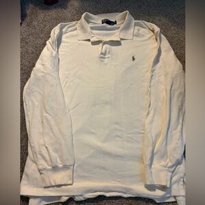 Ralph Lauren Men's Cream Long Sleeve Polo Shirt